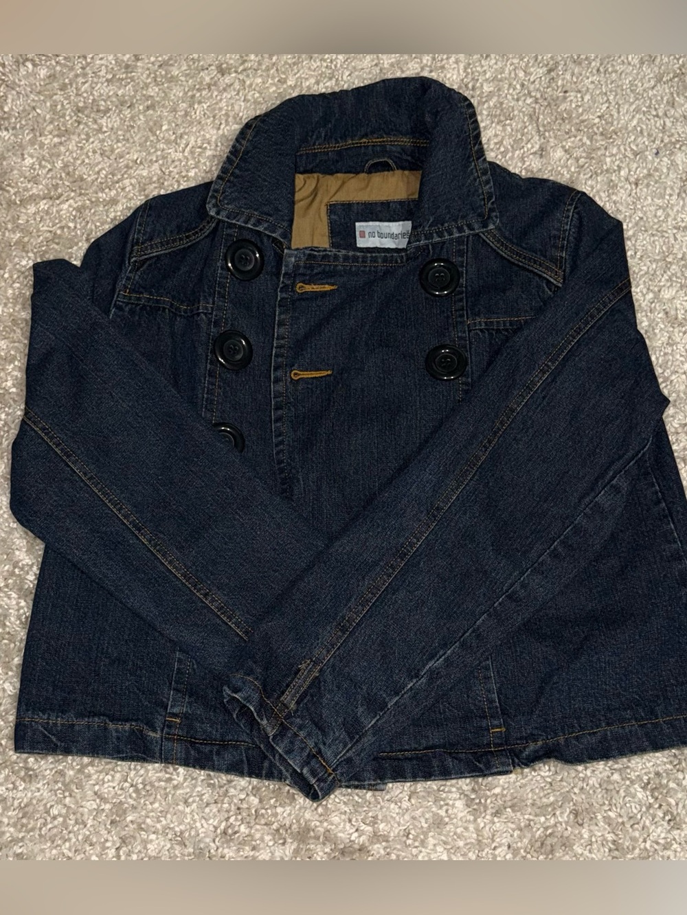 No Boundaries Denim Jacket with Tan Lining